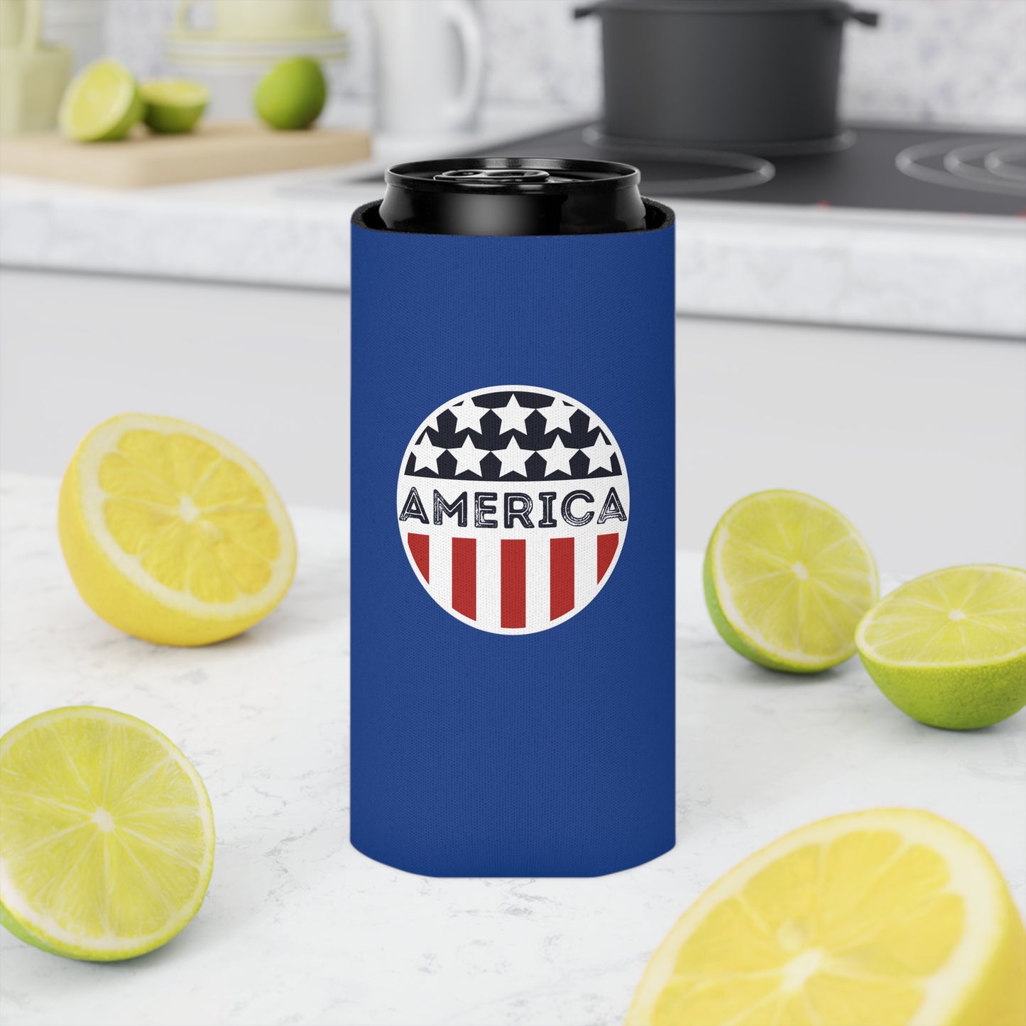 Can Cooler - America Circle Flag Logo