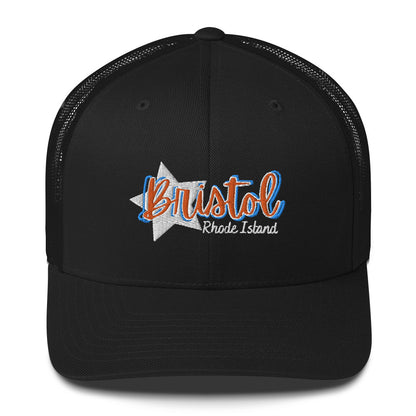 Trucker Cap :: Bristol, RI - Star w/ 3D Text