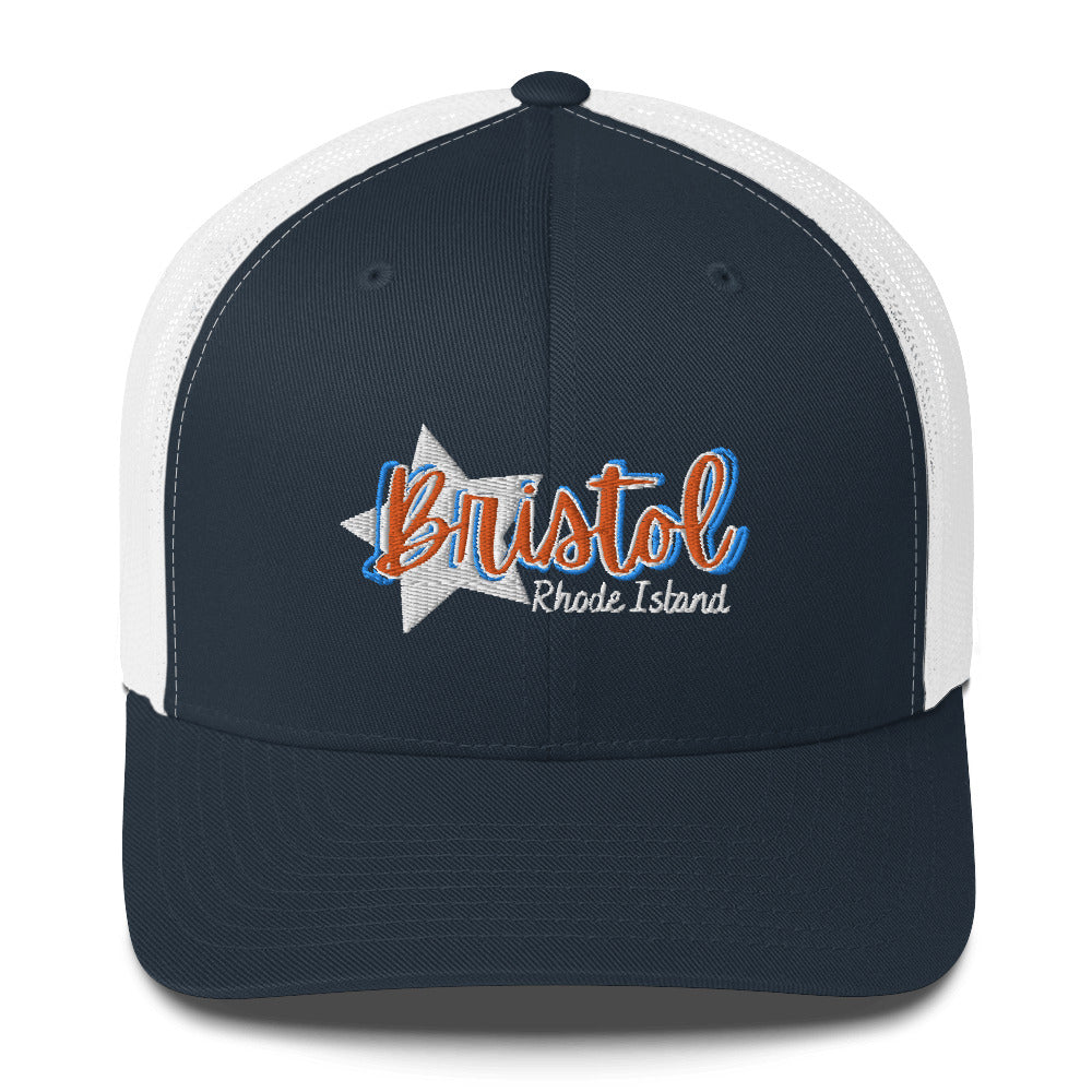 Trucker Cap :: Bristol, RI - Star w/ 3D Text