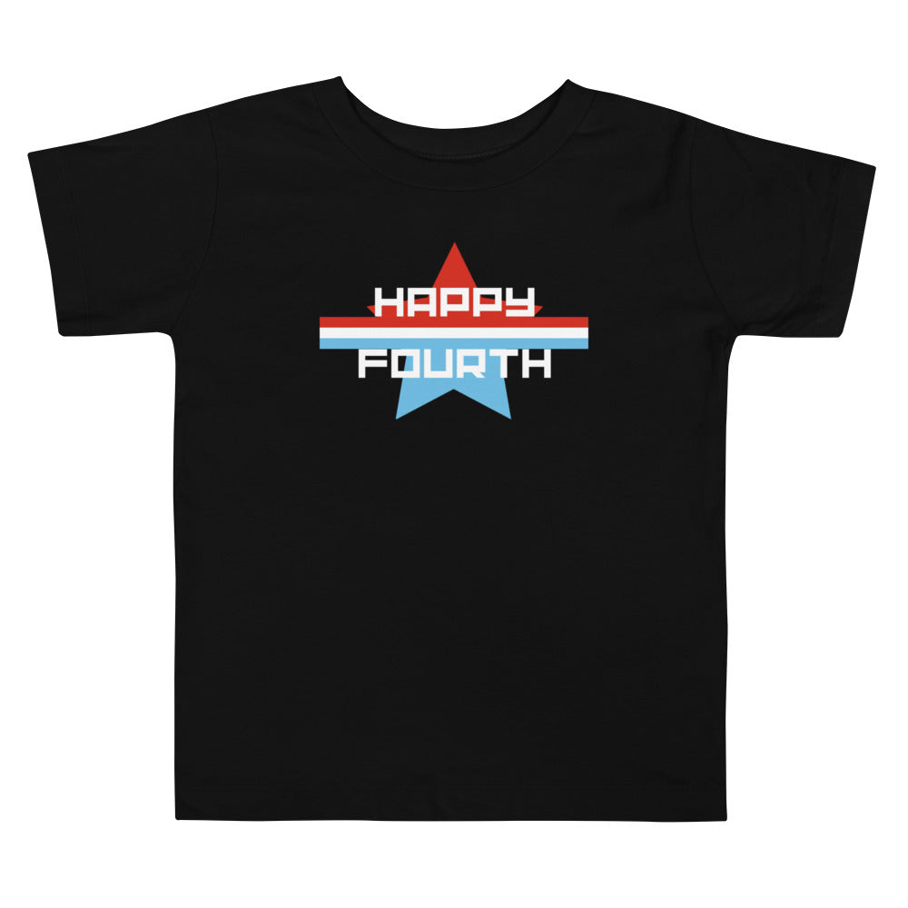 Toddler Short Sleeve Tee :: Happy Fourth Parade Stripe Star