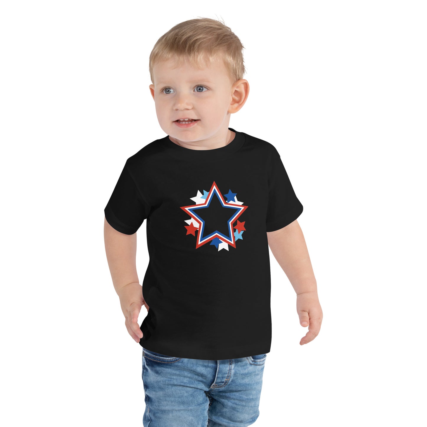 Toddler Short Sleeve Tee :: Generic Parade Stripe Stars