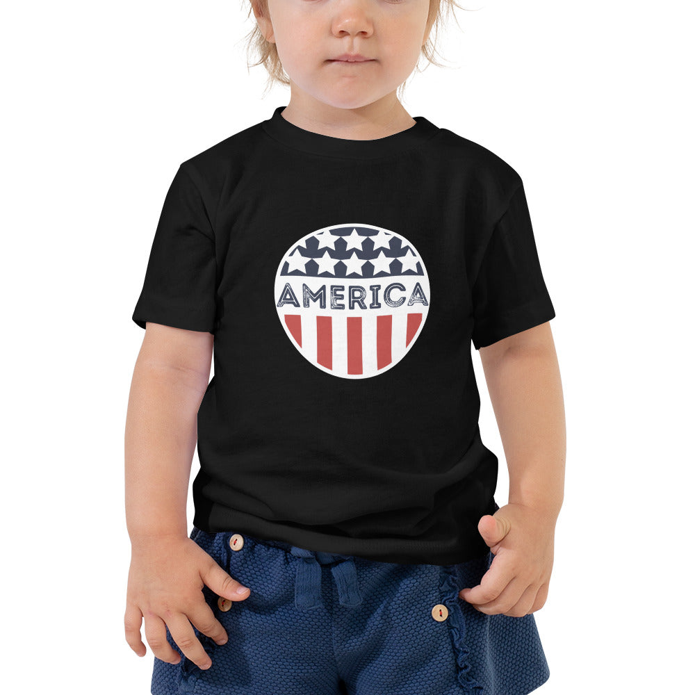 Toddler Short Sleeve Tee :: America Circle Flag Logo