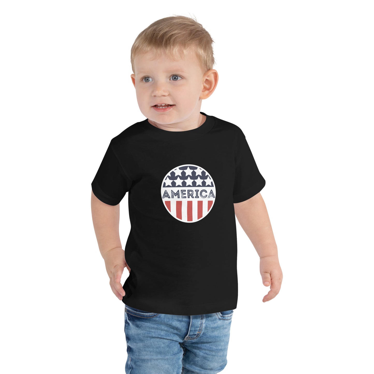 Toddler Short Sleeve Tee :: America Circle Flag Logo