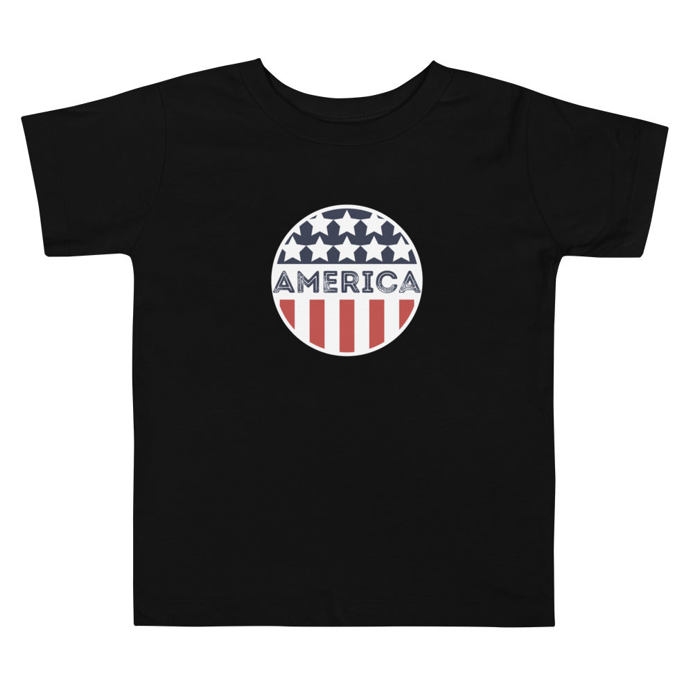 Toddler Short Sleeve Tee :: America Circle Flag Logo