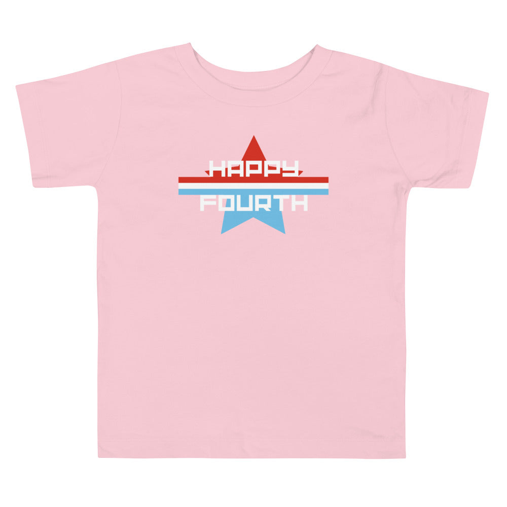 Toddler Short Sleeve Tee :: Happy Fourth Parade Stripe Star