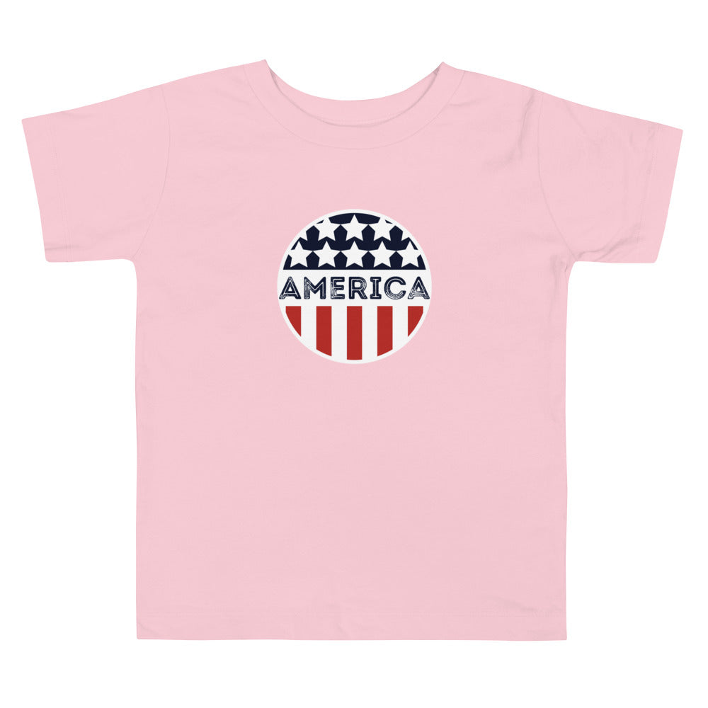 Toddler Short Sleeve Tee :: America Circle Flag Logo