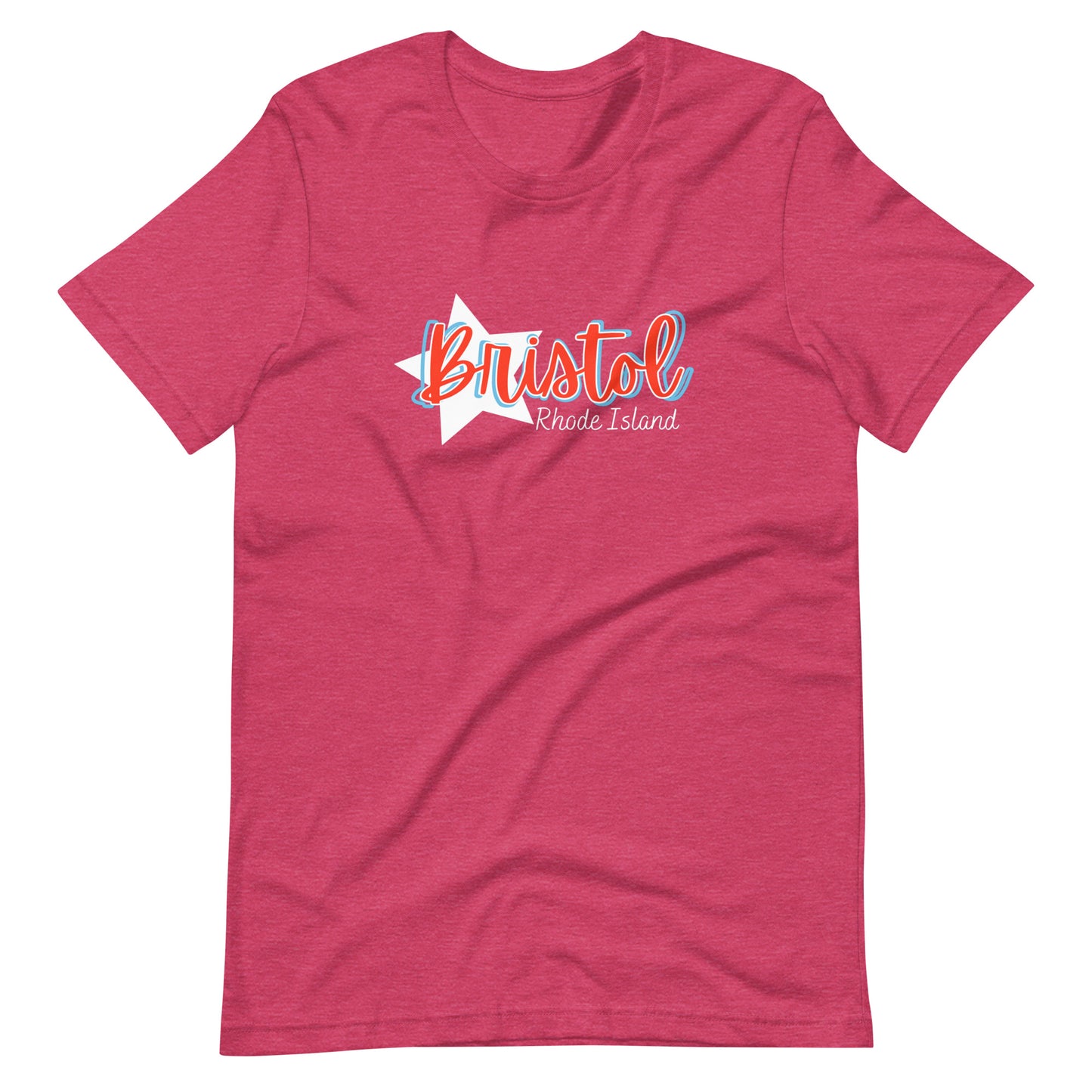 Unisex T-shirt :: Bristol, RI - Star w/ 3D Text