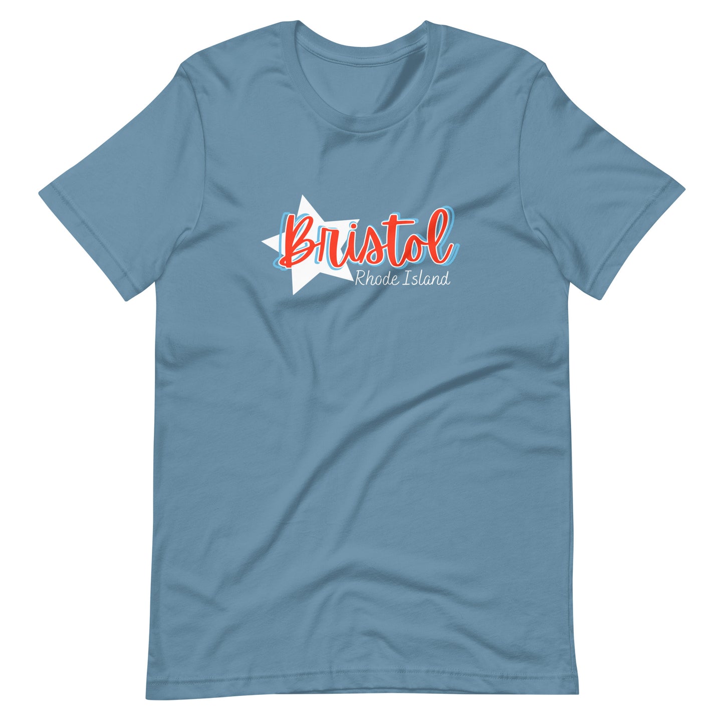 Unisex T-shirt :: Bristol, RI - Star w/ 3D Text