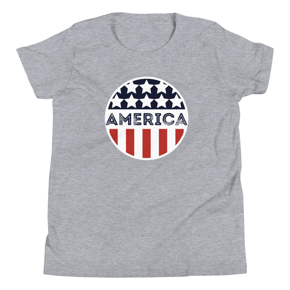 Youth Short Sleeve T-Shirt :: America Circle Flag Logo