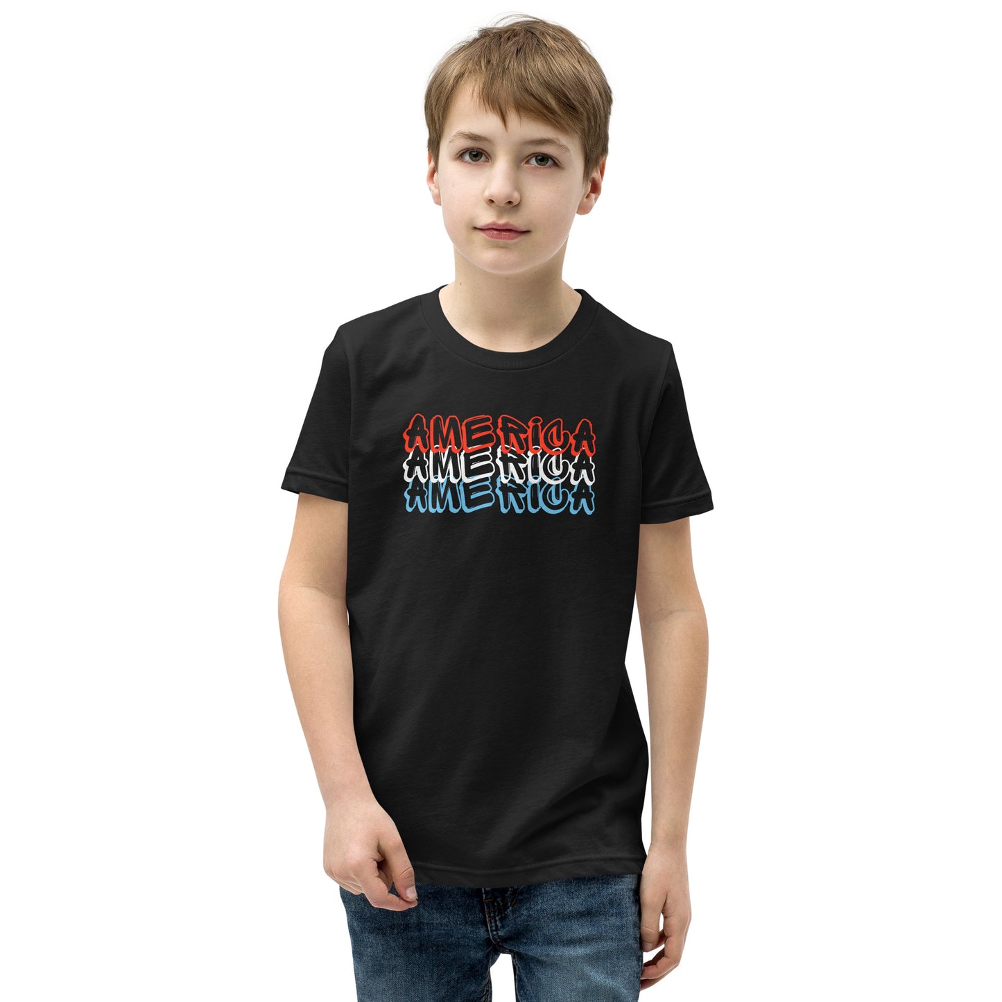 Youth Short Sleeve T-Shirt :: America Graffiti Text