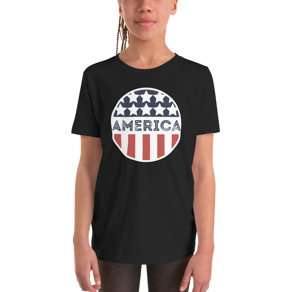 Youth Short Sleeve T-Shirt :: America Circle Flag Logo