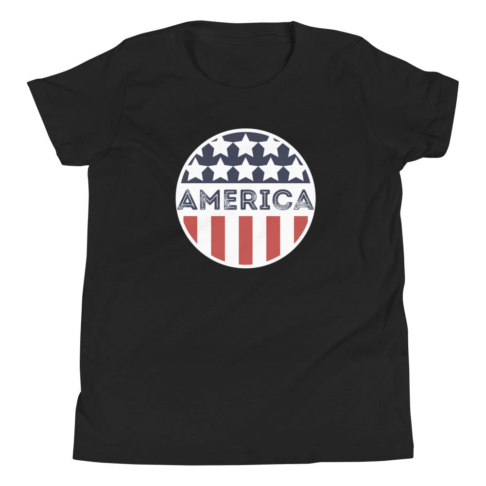 Youth Short Sleeve T-Shirt :: America Circle Flag Logo