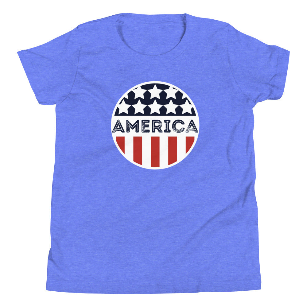 Youth Short Sleeve T-Shirt :: America Circle Flag Logo