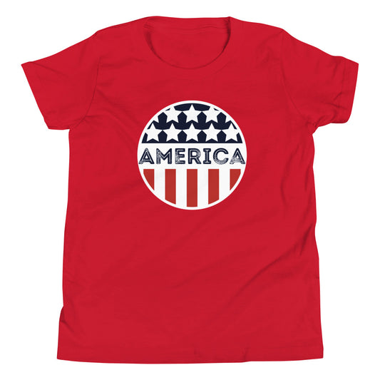 Youth Short Sleeve T-Shirt :: America Circle Flag Logo